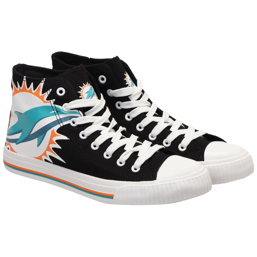 Women's NFL Miami Dolphins Repeat Print High Top Sneakers 006
